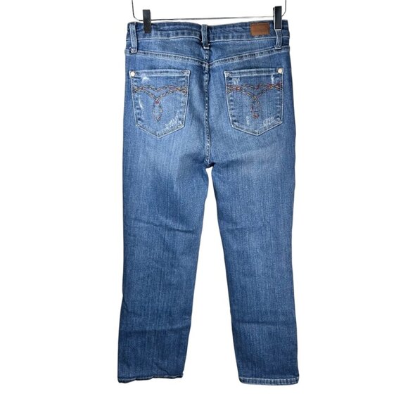 Judy Blue Straight Fit Size 9/29 Jean Distressed Blue Denim Rainbow - Picture 2 of 5